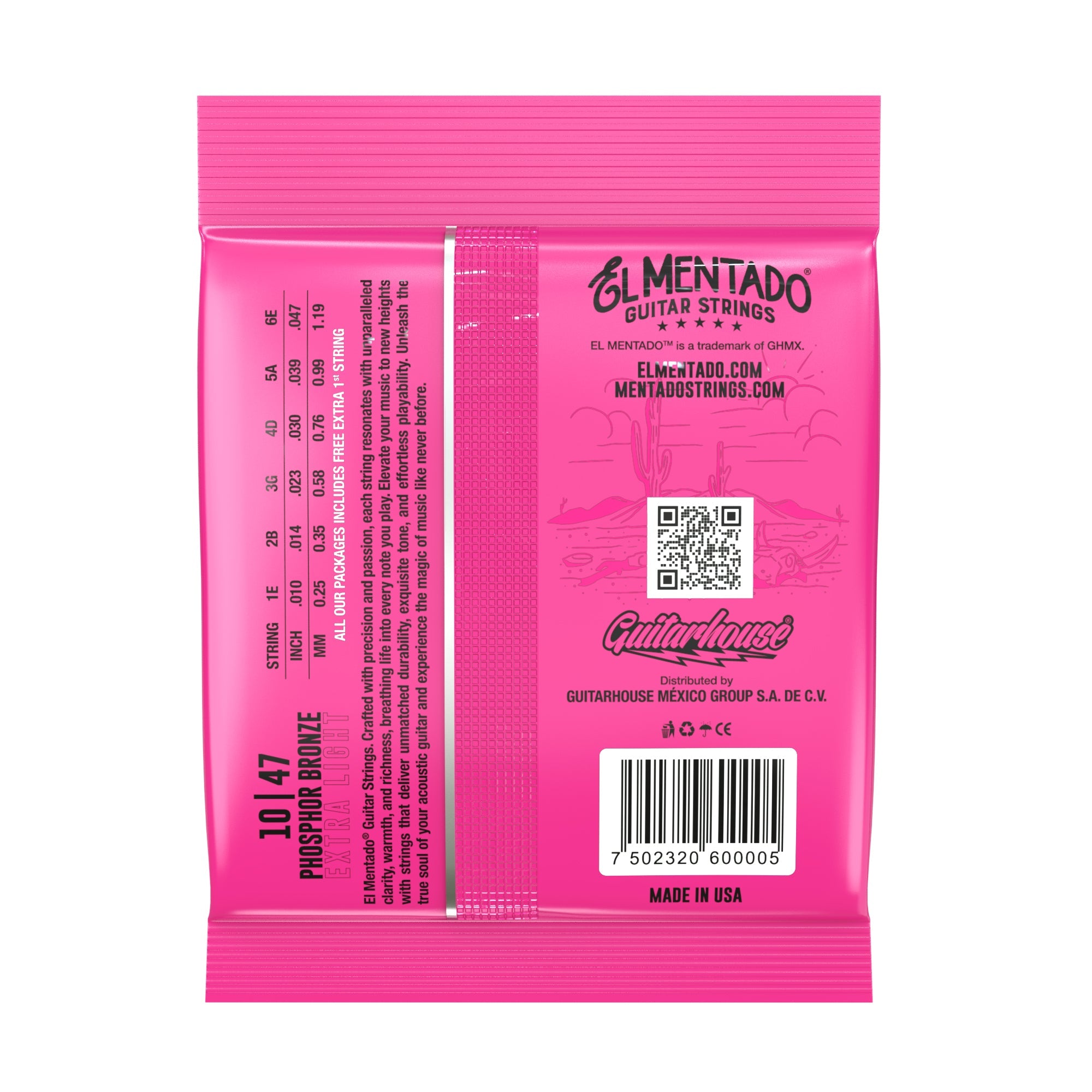 10|47 PHOSPHOR BRONZE : Docerola Guitar Strings (Pairs) | EL MENTADO™