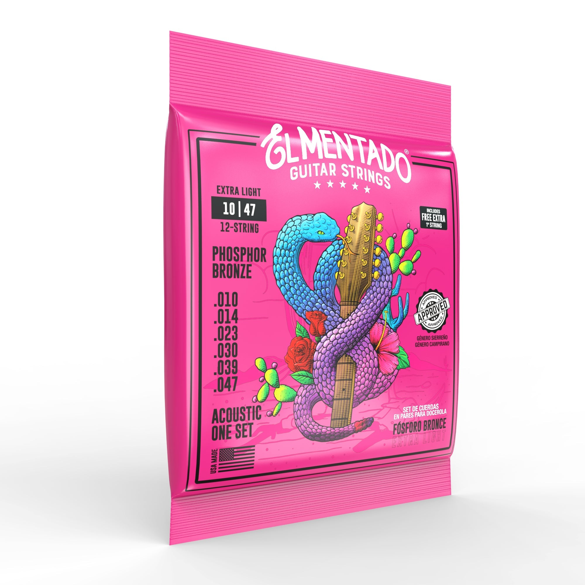 10|47 PHOSPHOR BRONZE : Docerola Guitar Strings (Pairs) 12-PACK | EL MENTADO™