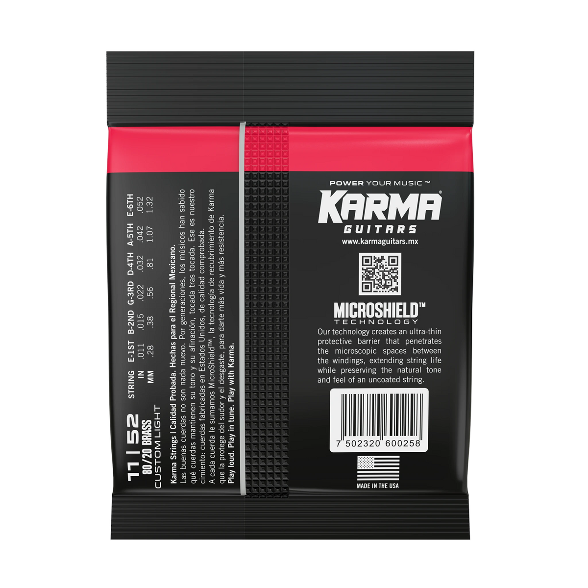 11|52 80/20 BRONZE : Acoustic Guitar Strings - Karma Guitars, Inc.