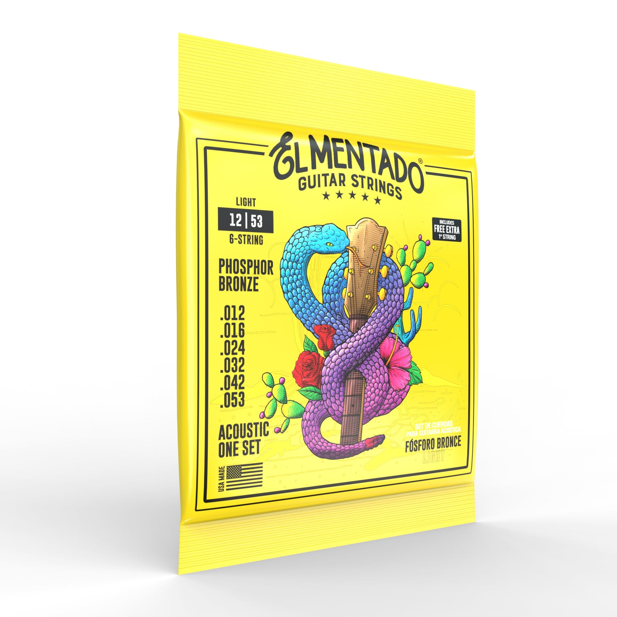 12|53 PHOSPHOR BRONZE : Acoustic Guitar Strings 6-PACK | EL MENTADO™