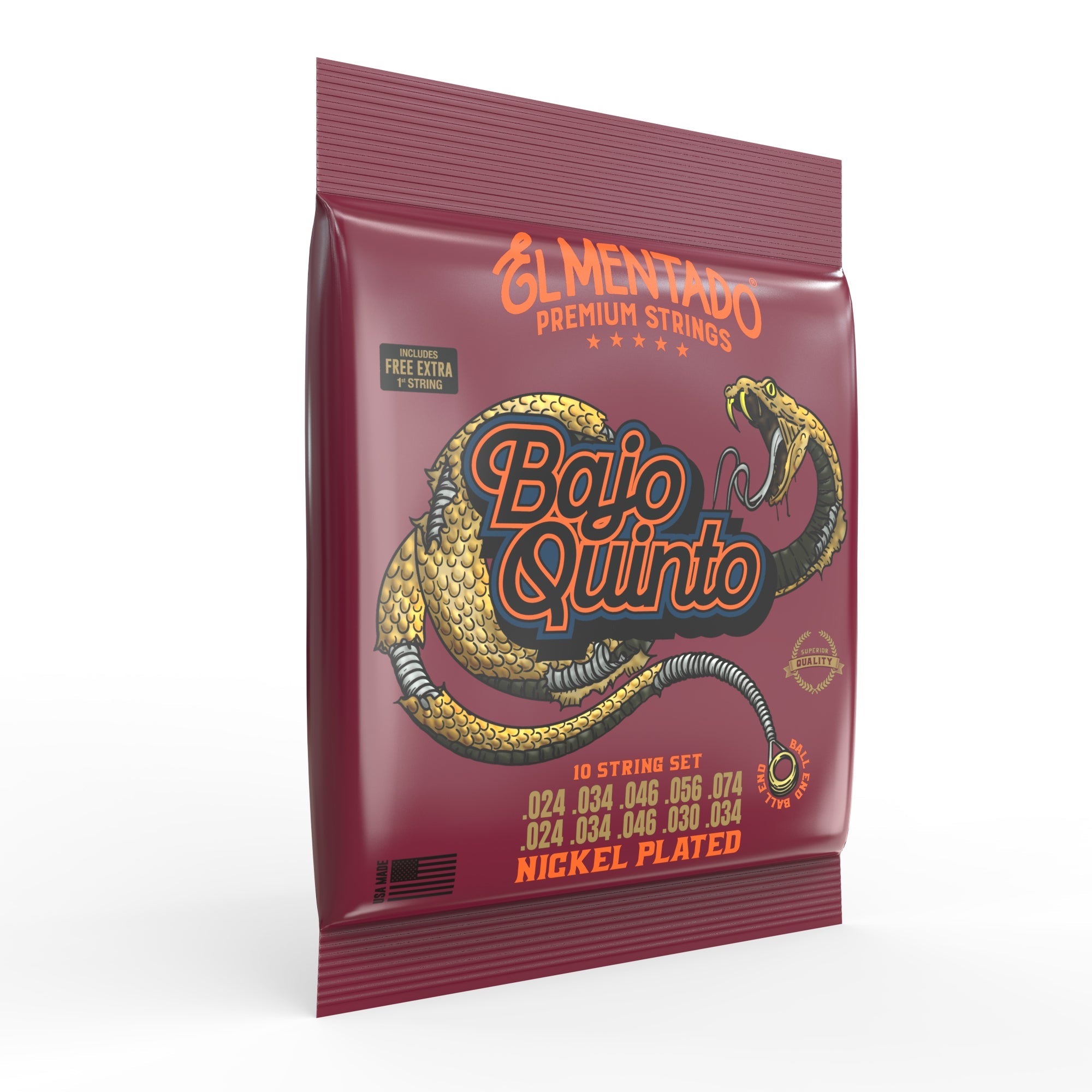 NICKEL PLATED : Bajo Quinto Strings (Ball End) 12-PACK | EL MENTADO™