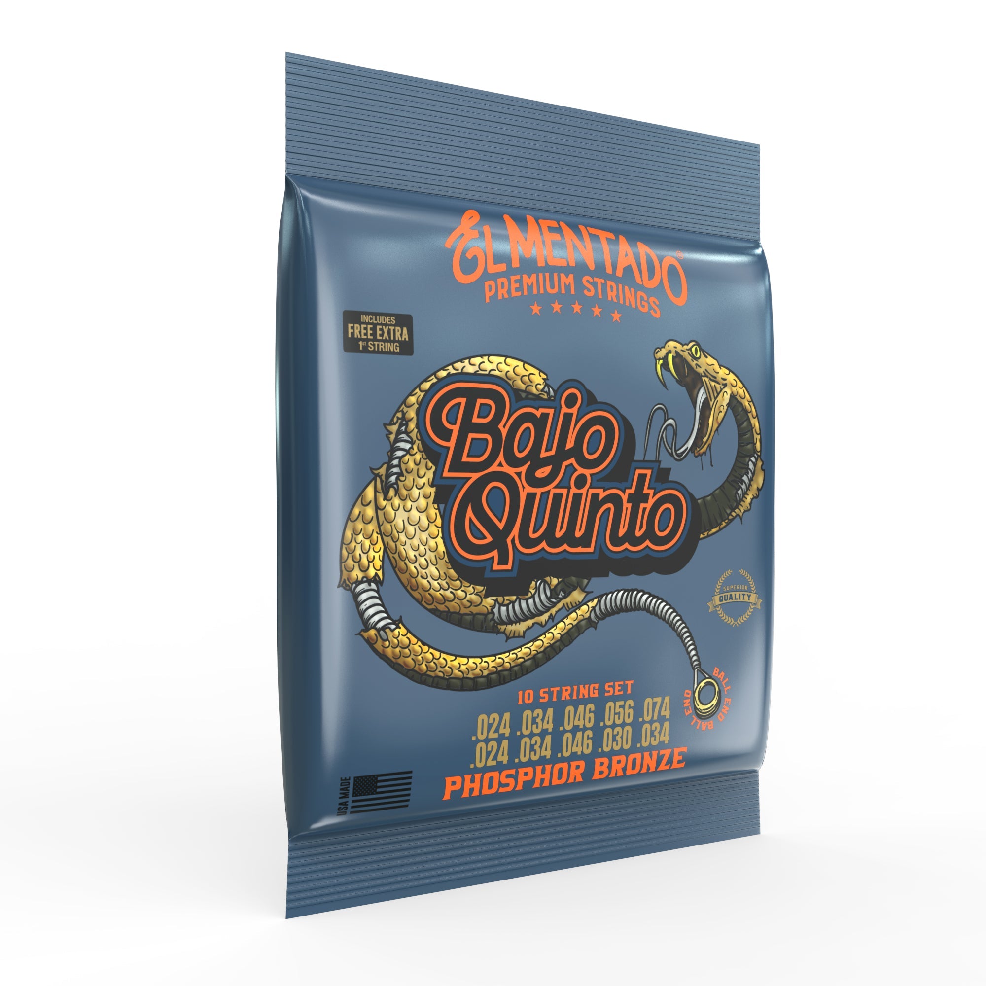 BRONCE FOSFORADO : Cuerdas Para Bajo Quinto (Ball End) 12-PACK | EL MENTADO™