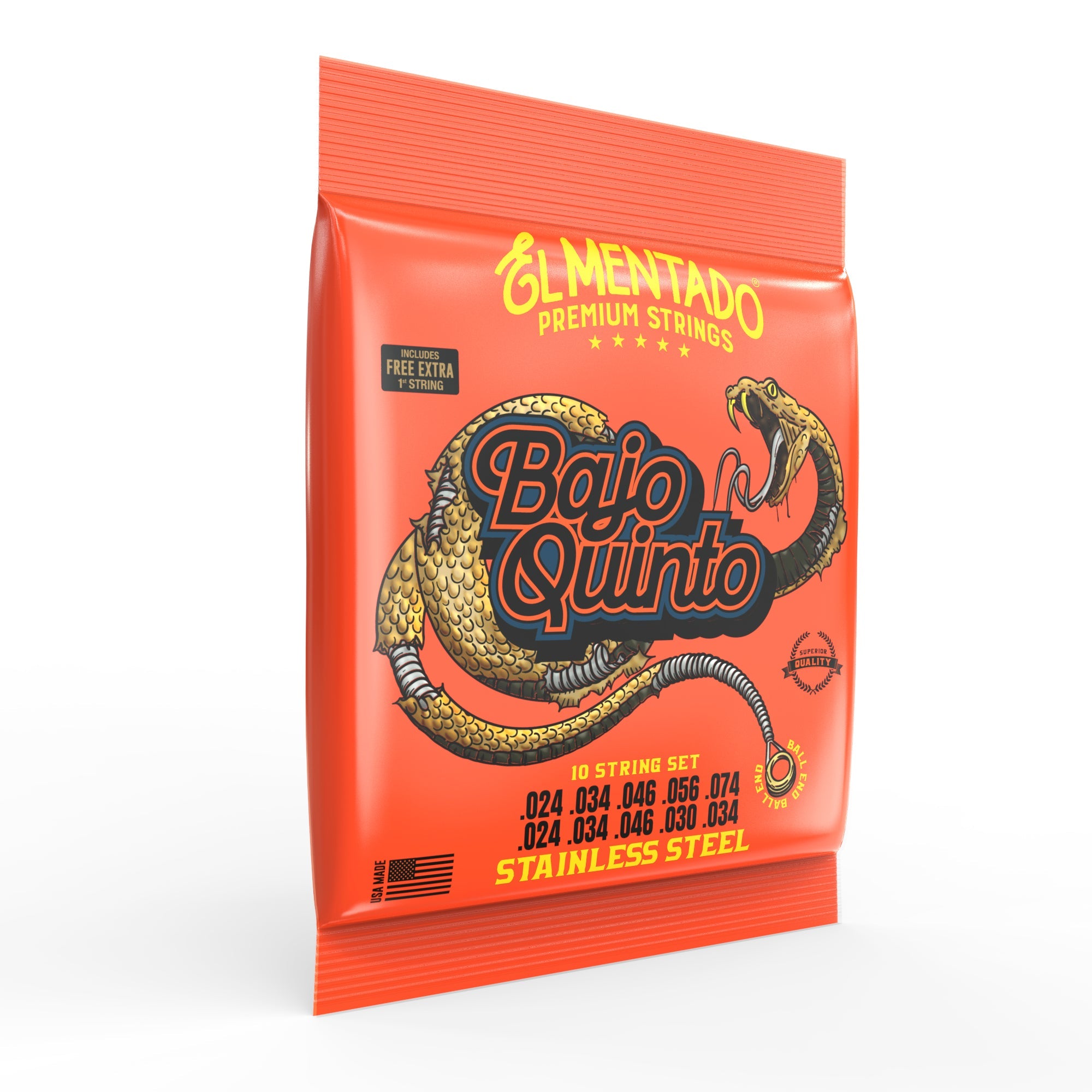 STAINLESS STEEL : Bajo Quinto Strings (Ball End) 3-PACK | EL MENTADO™