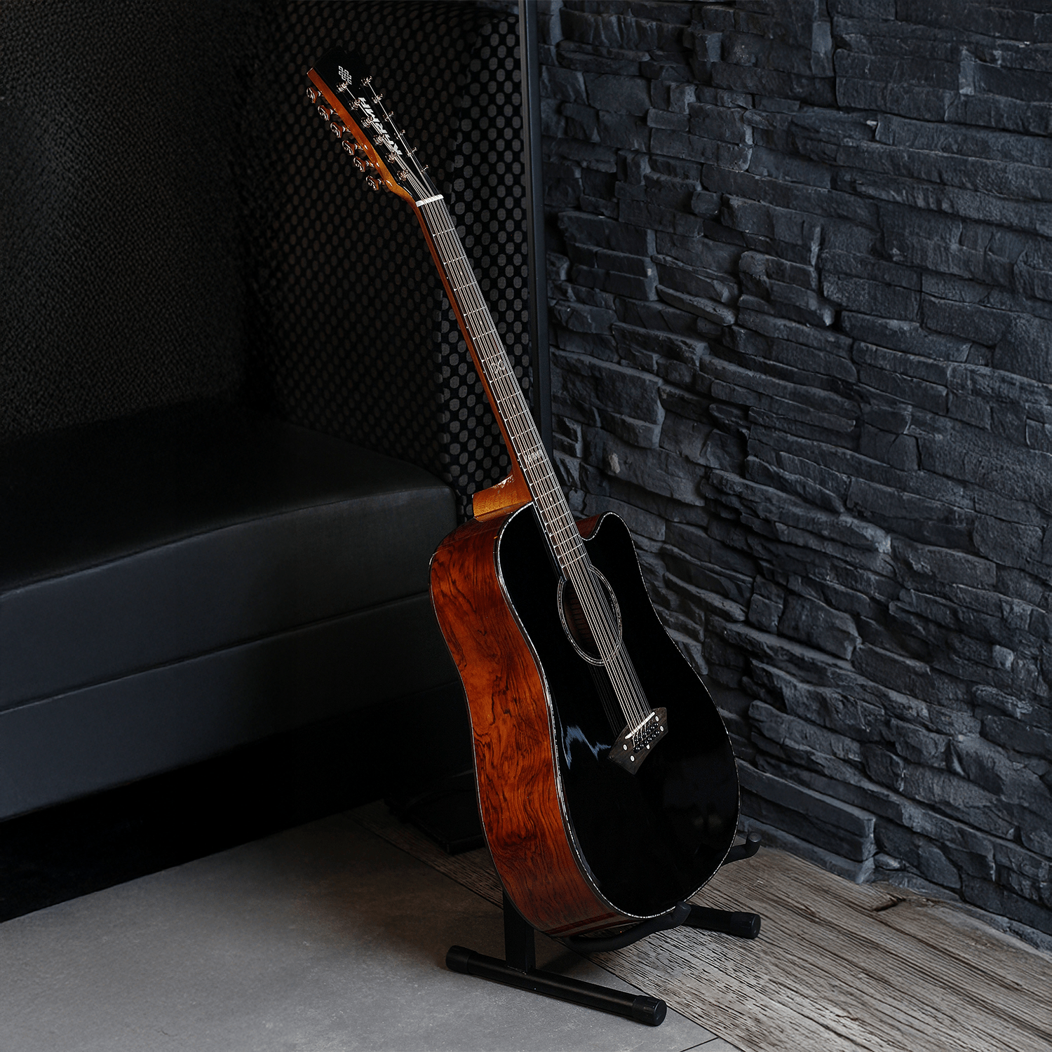 INFINITY 12 - BLK + ESTUCHE RÍGIDO | (Left - Handed) - Karma Guitars, Inc.