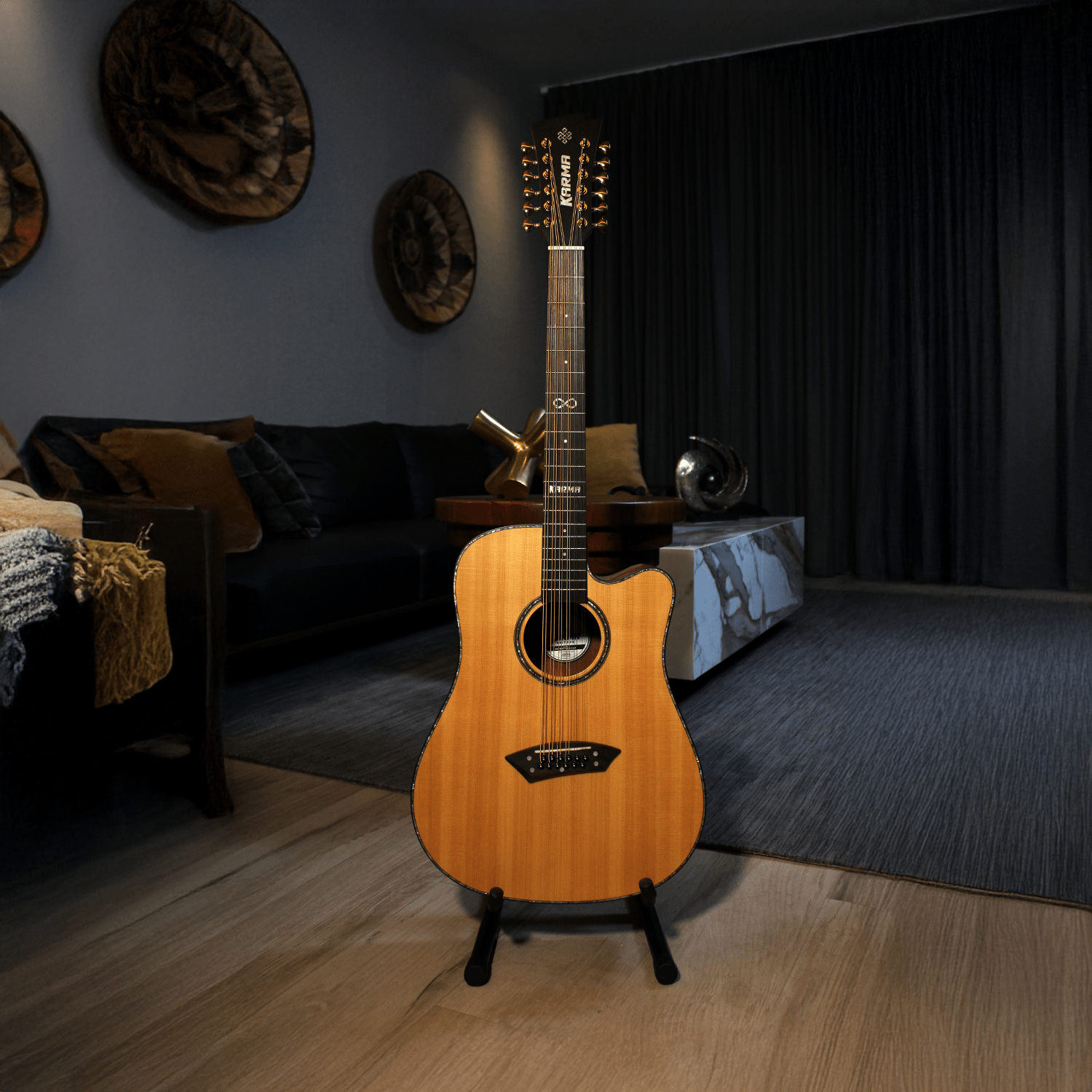 INFINITY 12 - NAT + ESTUCHE RÍGIDO | (Left - Handed) - Karma Guitars, Inc.