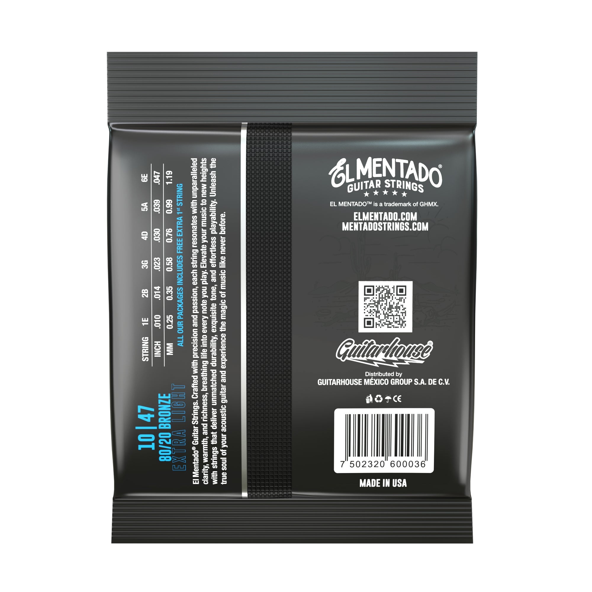 10|47 80/20 BRONCE : Cuerdas Para Guitarra Acústica | EL MENTADO™