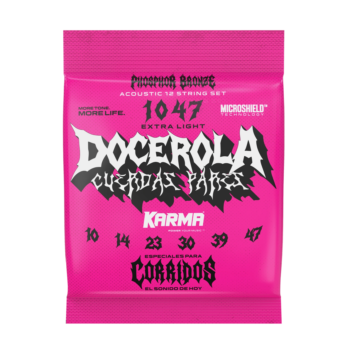 10|47 PHOSPHOR BRONZE : Docerola Guitar Strings (Pares) - Karma Guitars, Inc.