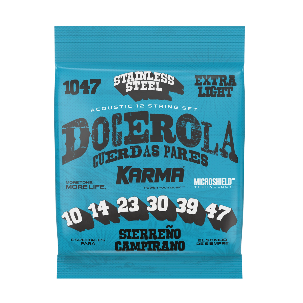 10|47 STAINLESS STEEL : Docerola Guitar Strings (Pares) - Karma Guitars, Inc.