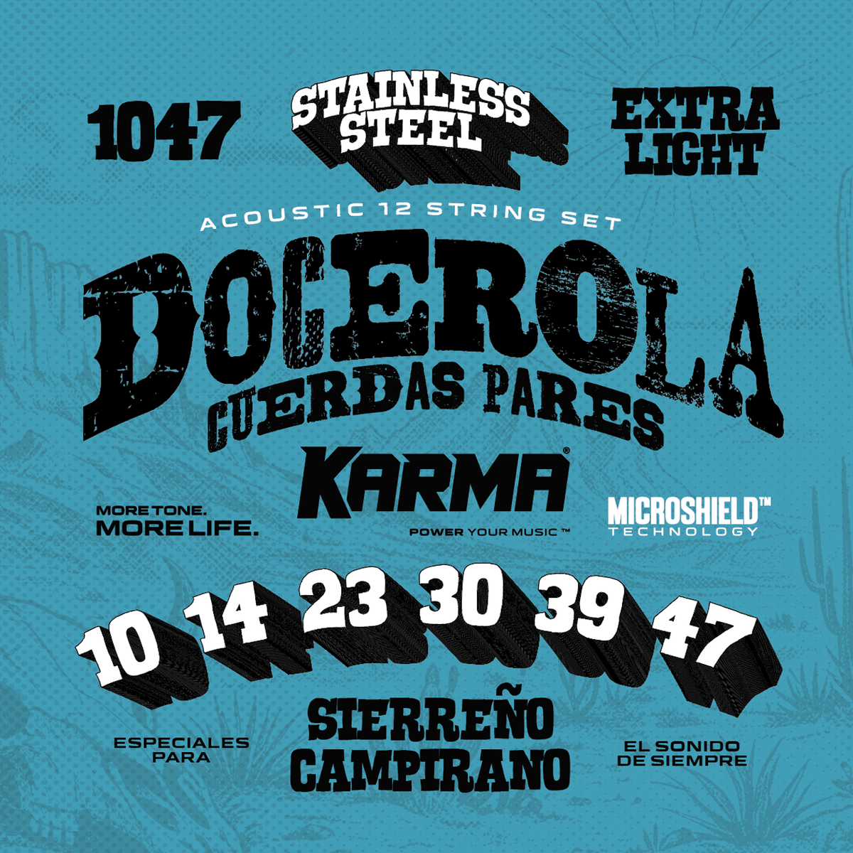 10|47 STAINLESS STEEL : Docerola Guitar Strings (Pares) - Karma Guitars, Inc.