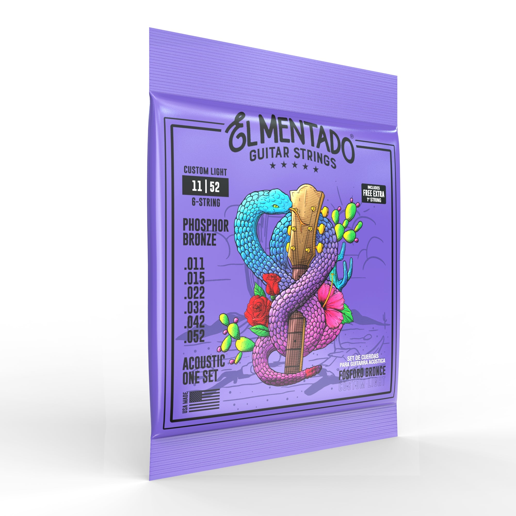 11|52 PHOSPHOR BRONZE : Acoustic Guitar Strings 6-PACK | EL MENTADO™