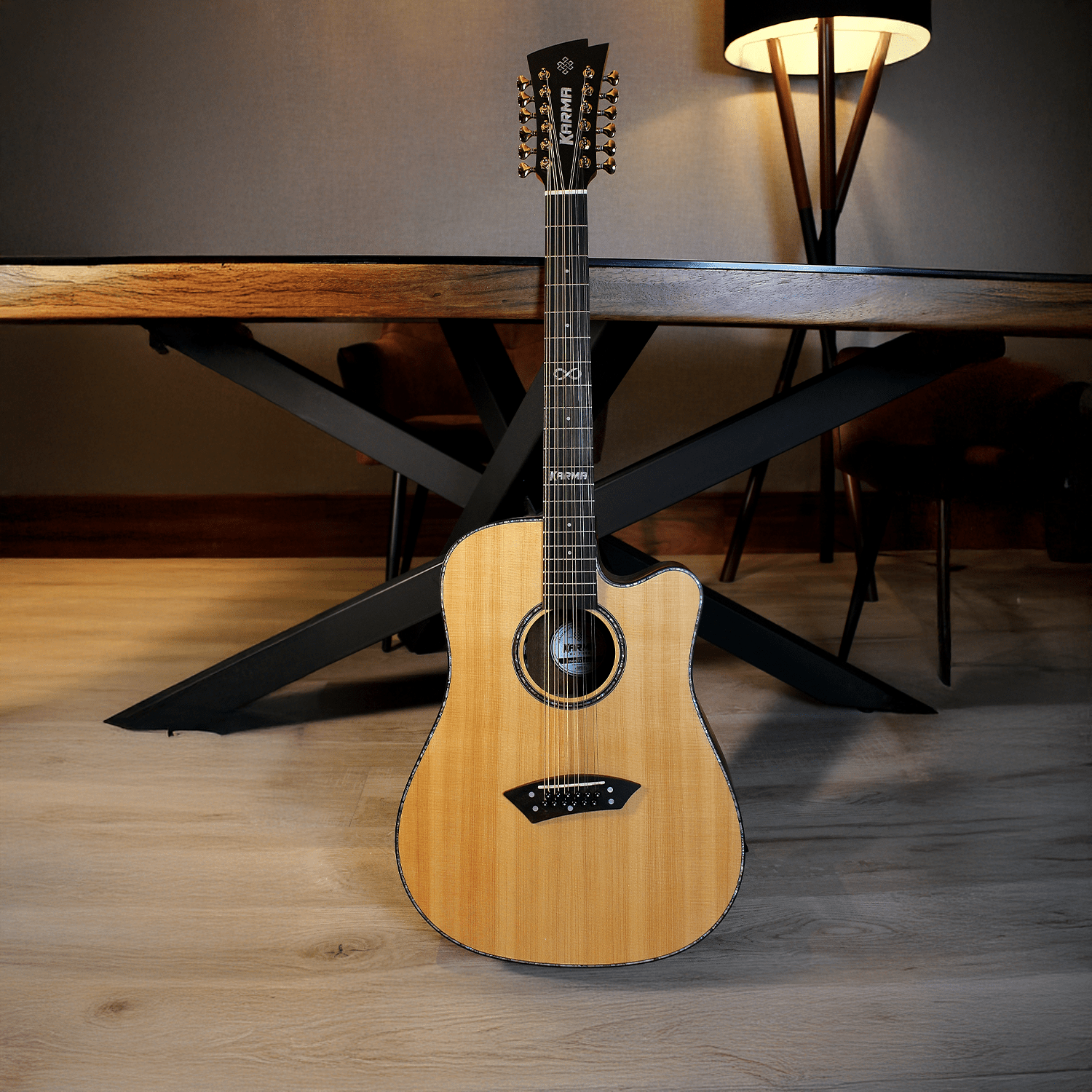 INFINITY 12 - NAT + ESTUCHE RÍGIDO | (Left - Handed) - Karma Guitars, Inc.