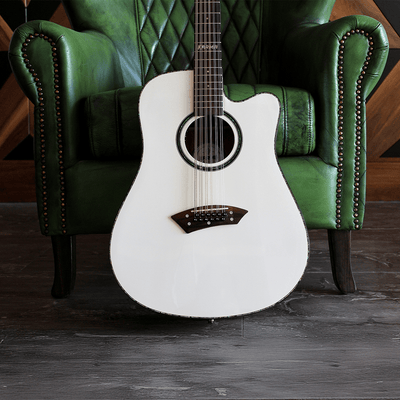 INFINITY 12 - WHI + ESTUCHE RÍGIDO | (Left - Handed) - Karma Guitars, Inc.