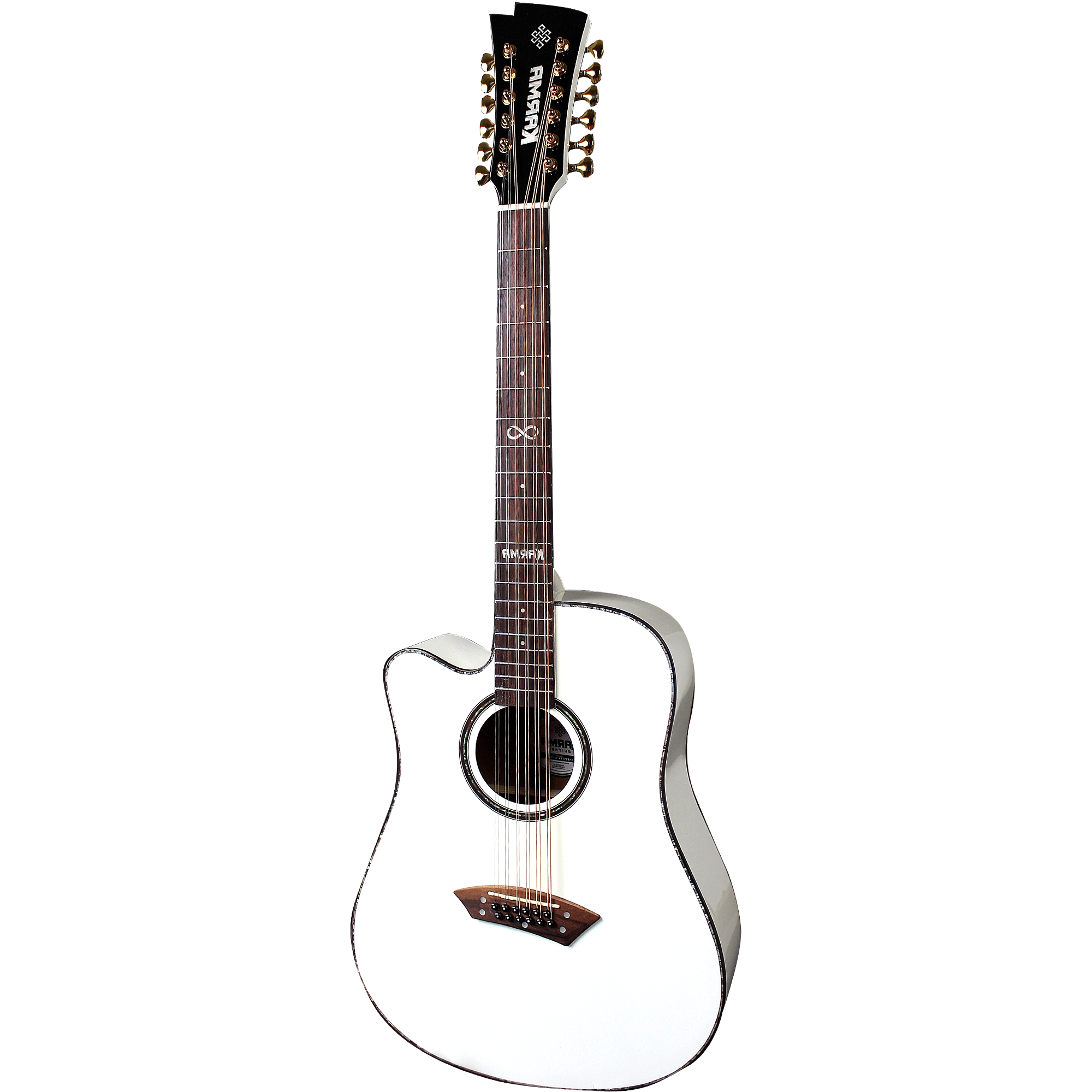 INFINITY 12 - WHI + ESTUCHE RÍGIDO | (Left - Handed) - Karma Guitars, Inc.