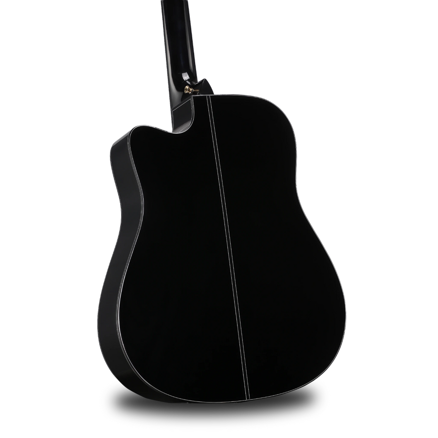 Guitarra Karma Lotus 6-BLK negra, tapa sólida (armonía)